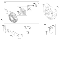 Blower Housing Group Diagram and Parts List for 25T237-0036-H5 200000 - 399999 Briggs and Stratton Engine